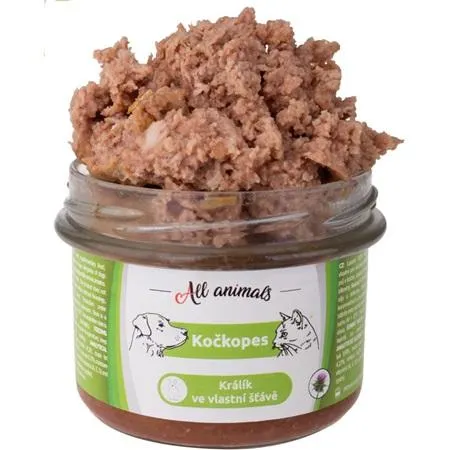 ALL ANIMALS Kočkopes Králík ve vlastní šťávě 200 g