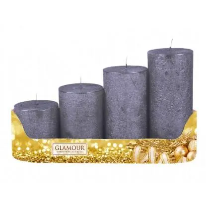 Nohel Garden Adventní svíčky stupňovité rustikální metalické antracitové 4 ks