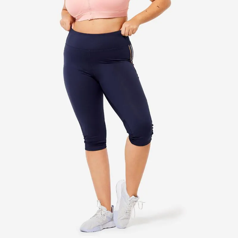 Corsari donna fitness 120 vita alta traspiranti blu