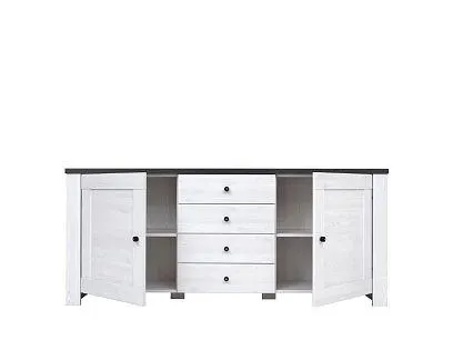 Nicea komoda 2D4S, jasan bílý/dub mořený tmavý