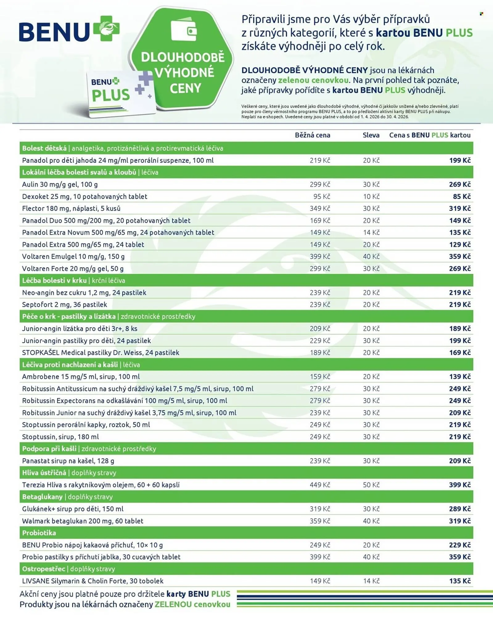 Benu leták - 1. dubna 30. dubna 2026 - Page 1