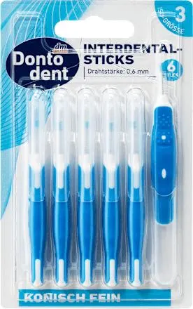 mezizubní kartáčky kónické jemné vel. 3, 6 ks