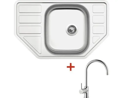 Nerezový dřez s baterií Sinks CORNO 770 V+VITALIA 480 x 770 mm CO770VVICL