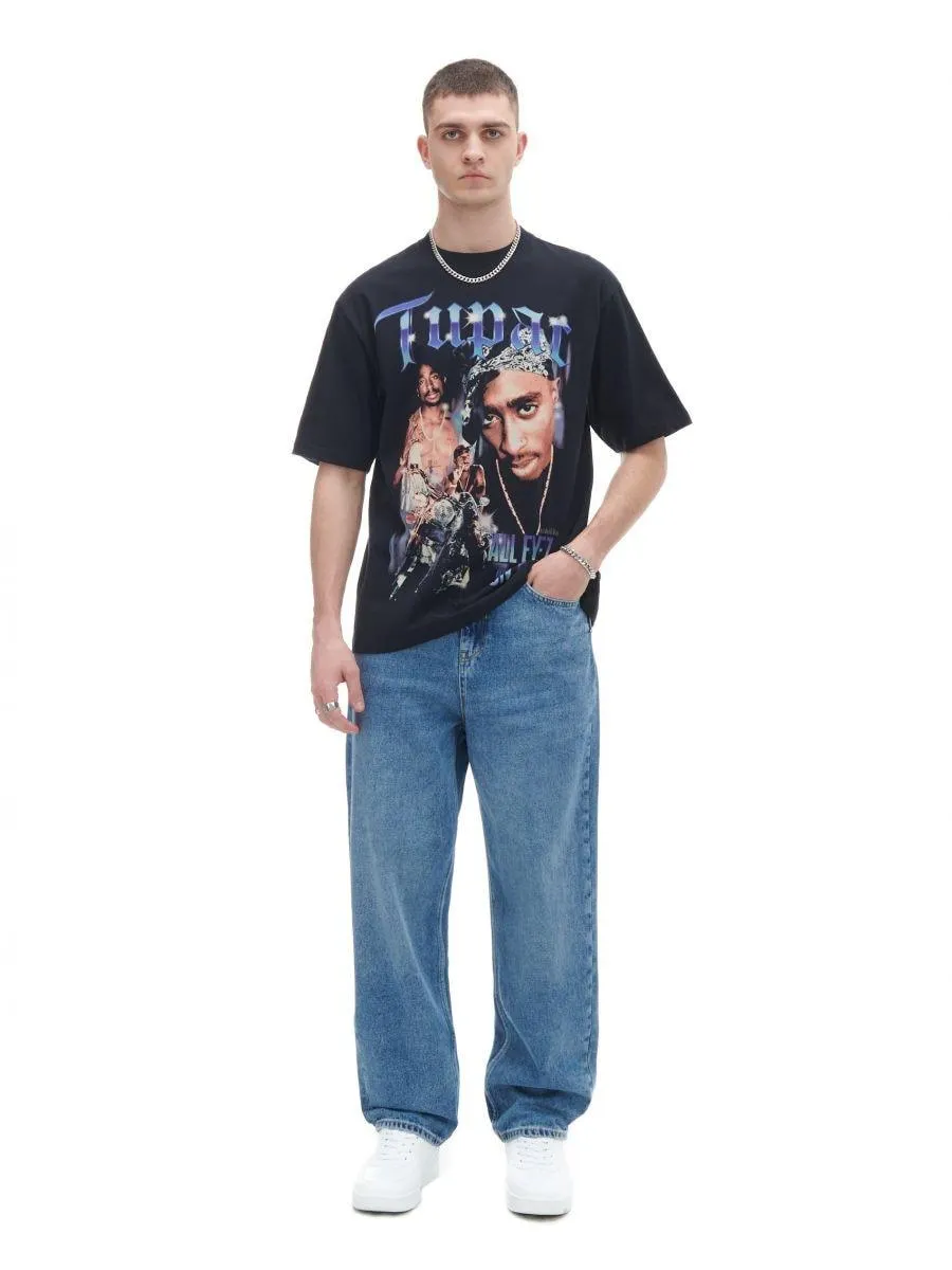 Černé tričko s potiskem Tupac