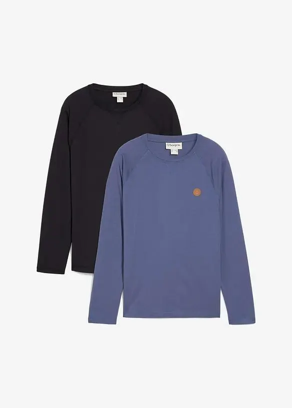 Tričko s dlouhým rukávem, z čisté bavlny (2 ks v balení)