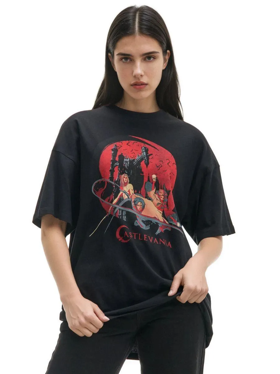 Černé tričko s potiskem Castlevania