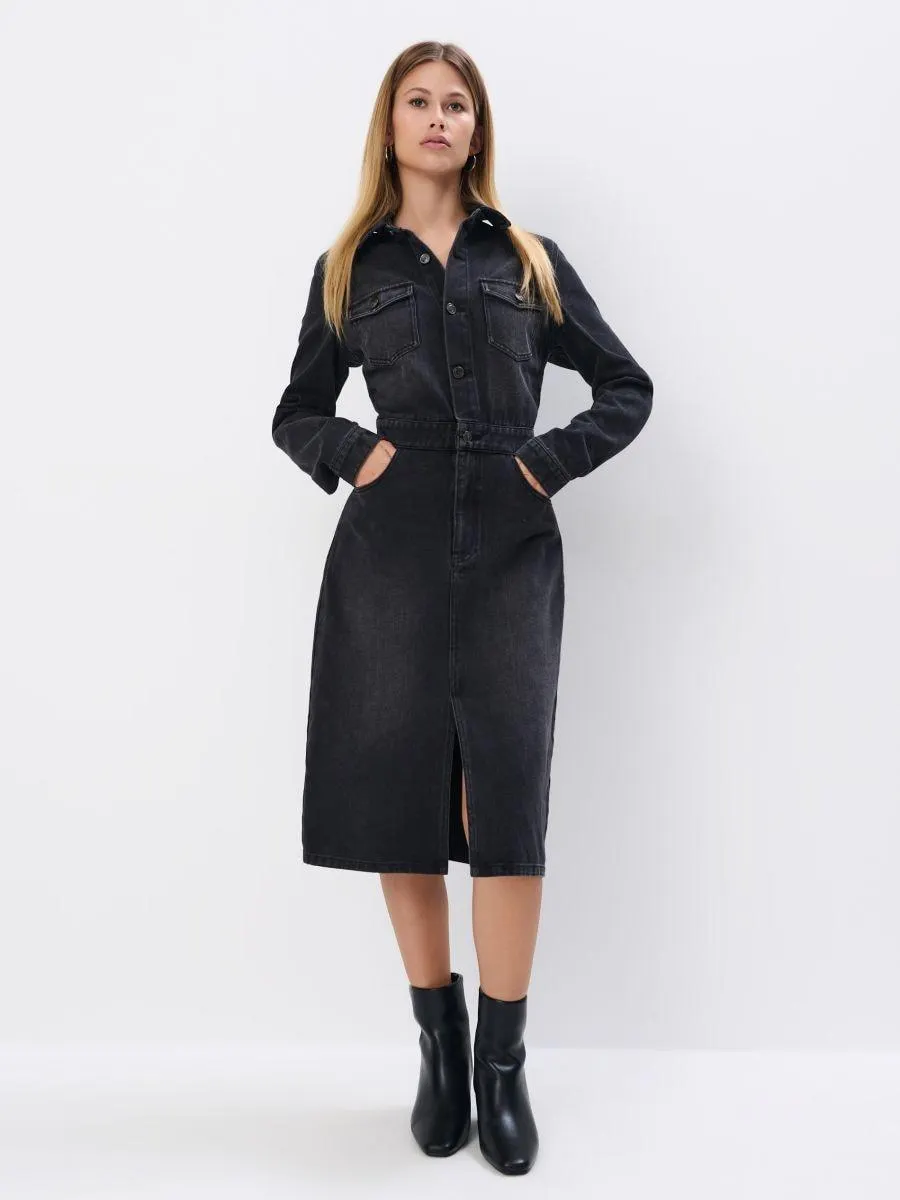 Džínové midi šaty