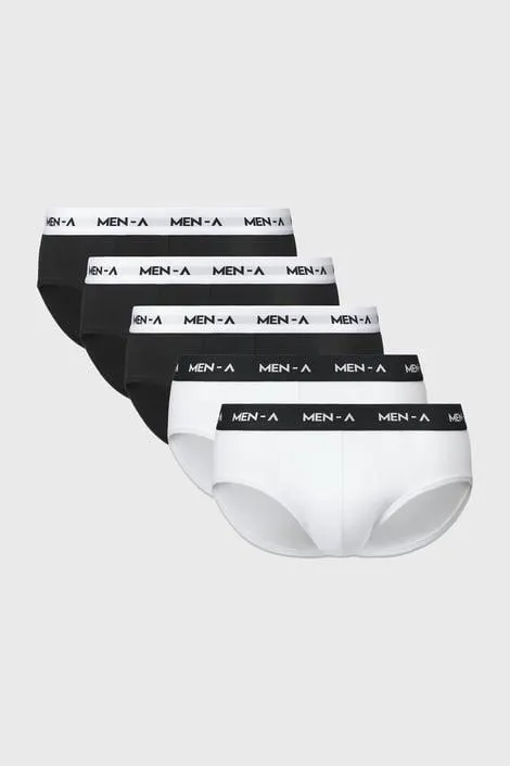 5 PACK slipů MEN-A - černobílá