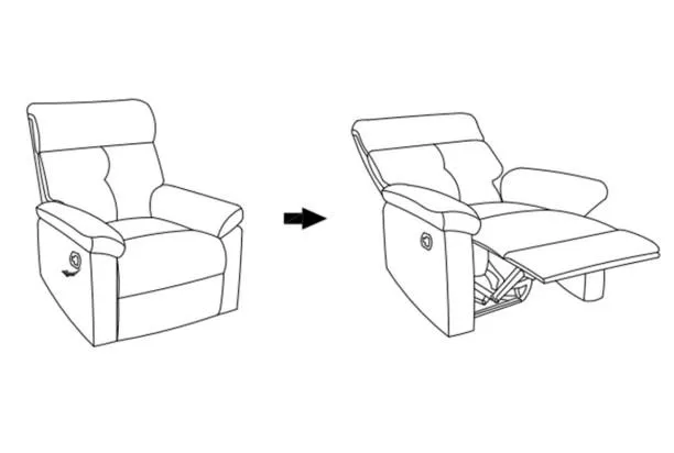 Křeslo Elza, šedá látka, s polohováním