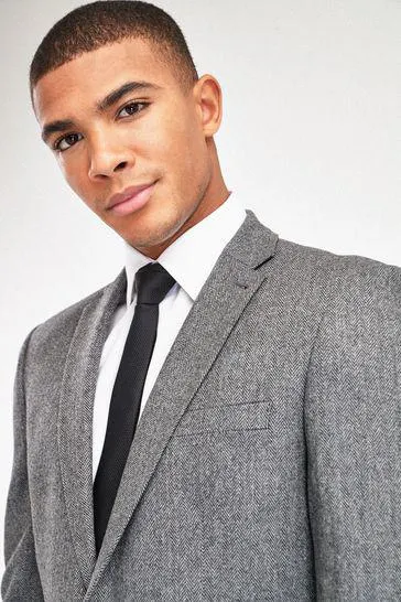 - Vlněné oblekové sako se vzorem rybí kosti Nova Fides