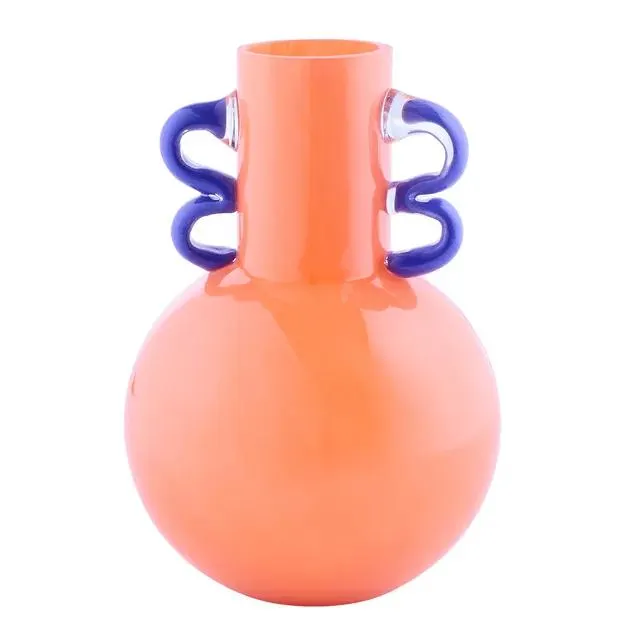 SLING Váza 21 cm - oranžová/modrá