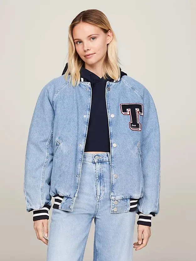 Varsity Denim Letterman Jacket