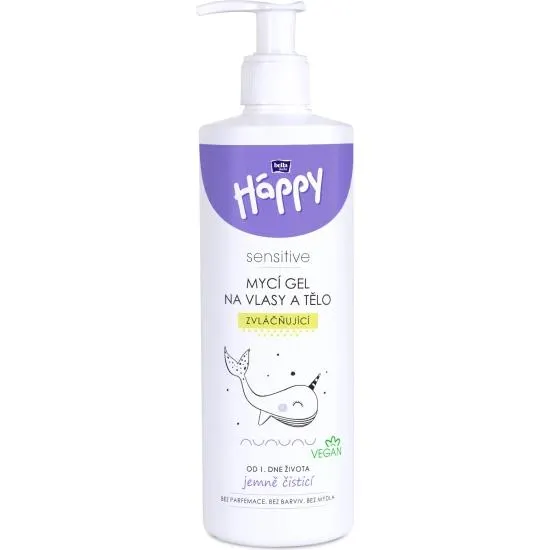 Bella Baby Happy mycí gel na vlasy a tělo zvláčňující, 400 ml