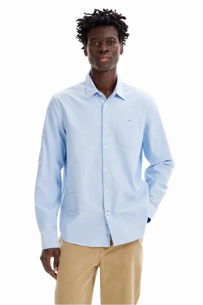 košile Desigual Roy gris azulado