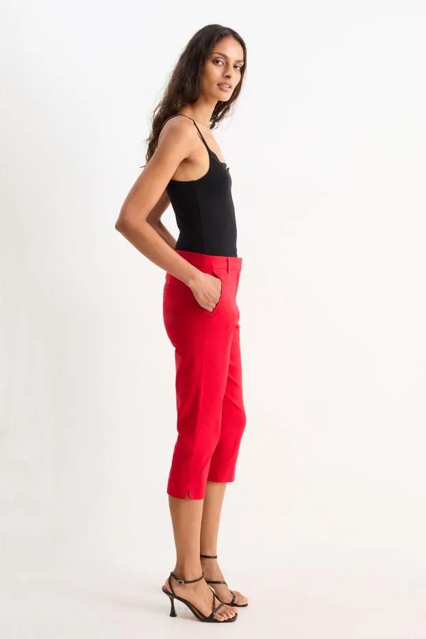 Capri kalhoty - mid waist - slim fit