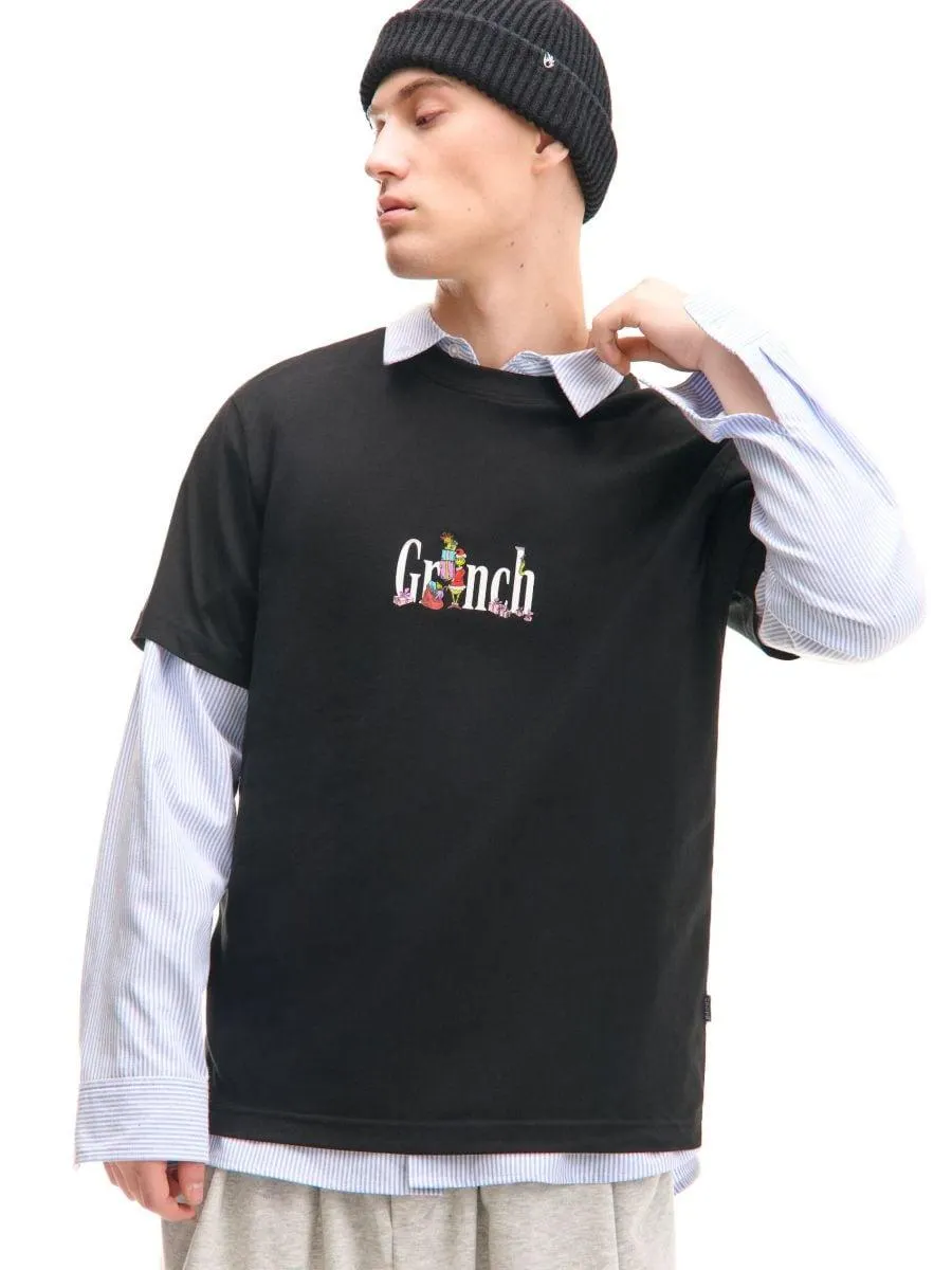 Vánoční černé tričko Grinch