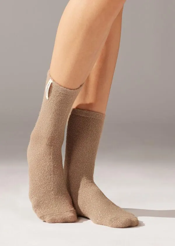 Calze da Casa con Glitter a Costine