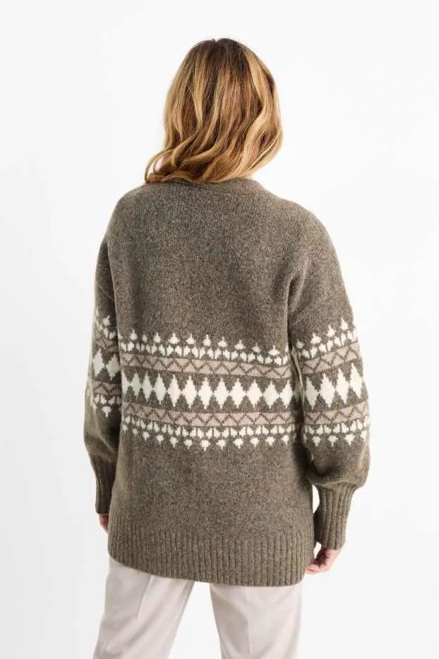Pletený kardigan - se vzorem