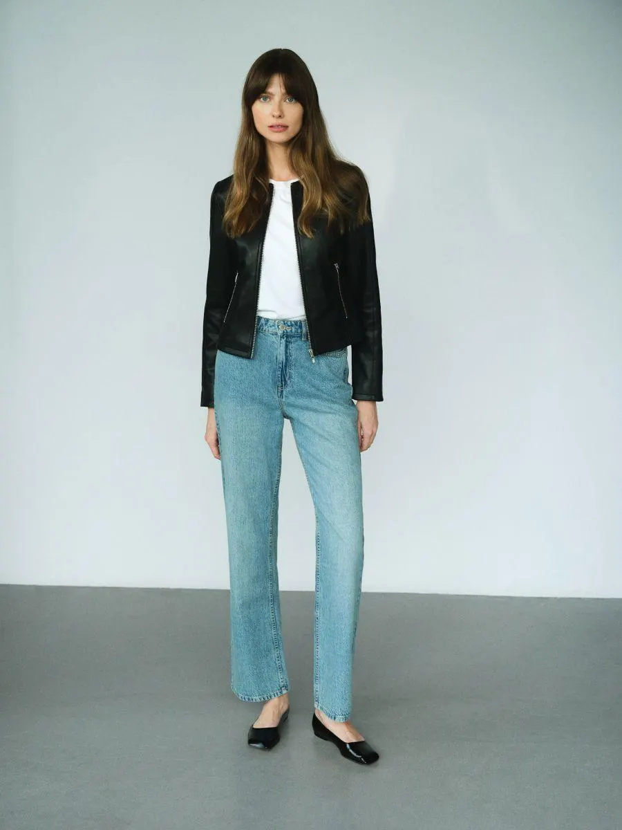 Koženková bunda biker