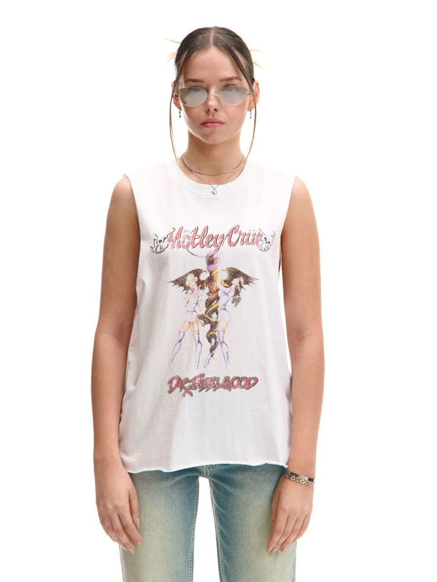 Bílá tričko s potiskem Mötley Crüe
