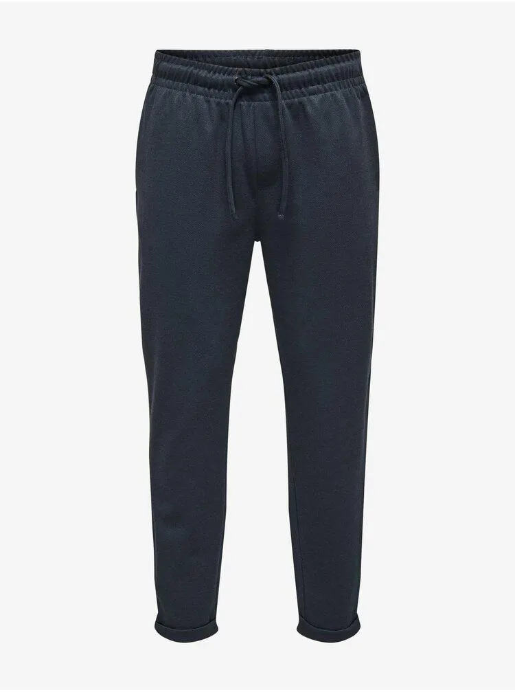 Tmavě modré pánské chino kalhoty ONLY & SONS Anton