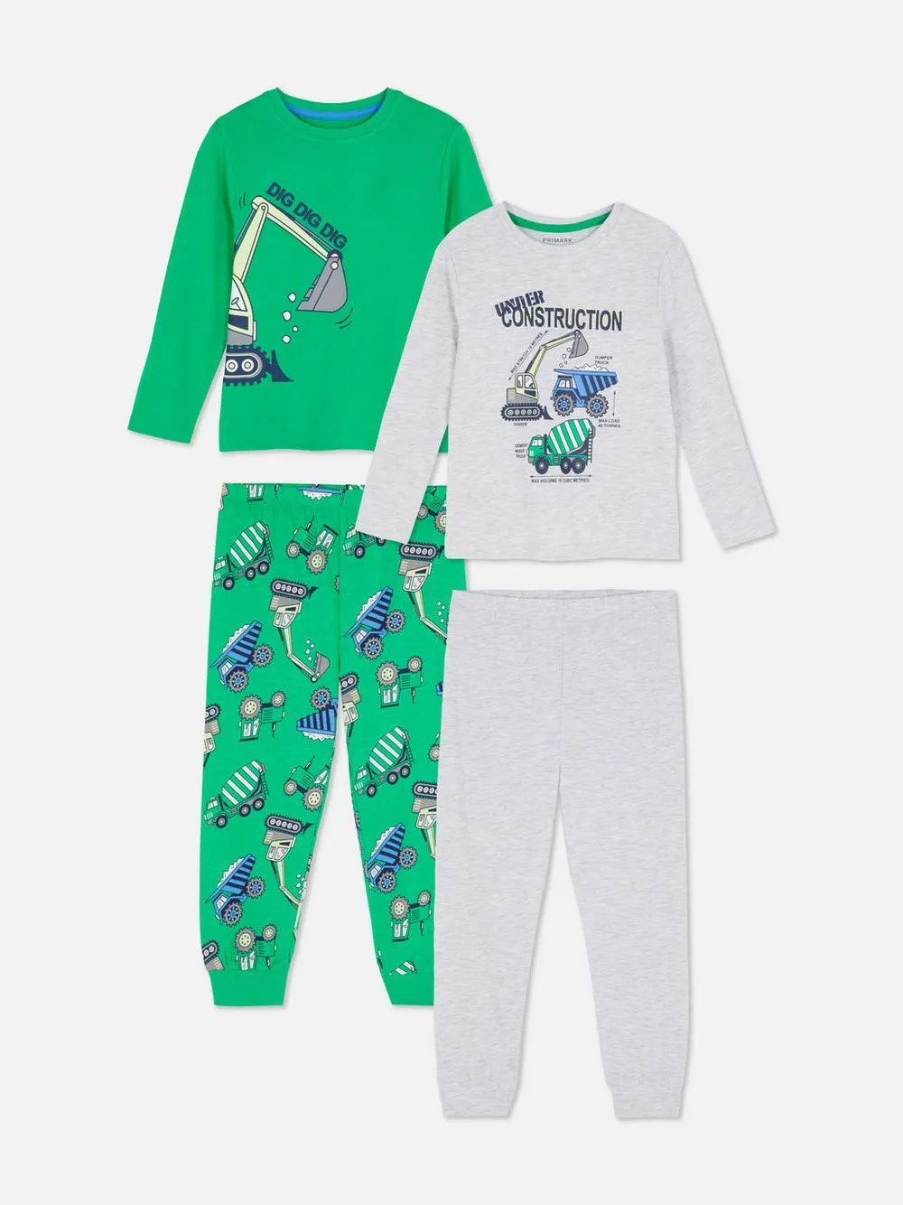 1,5–8 let | 2 pyžama se stavebnickým motivem