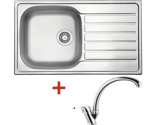 Nerezový dřez s baterií Sinks HYPNOS 860 V+EVERA 500 x 860 mm HYM8606VEVCL