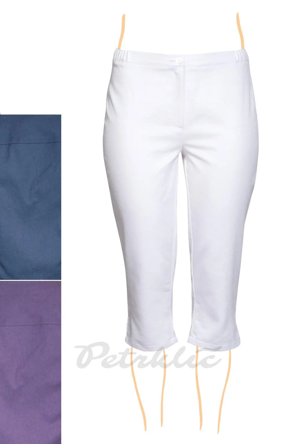 Riflové pohodlné kalhoty do gumy k riflovým bundičkám - 7 délek