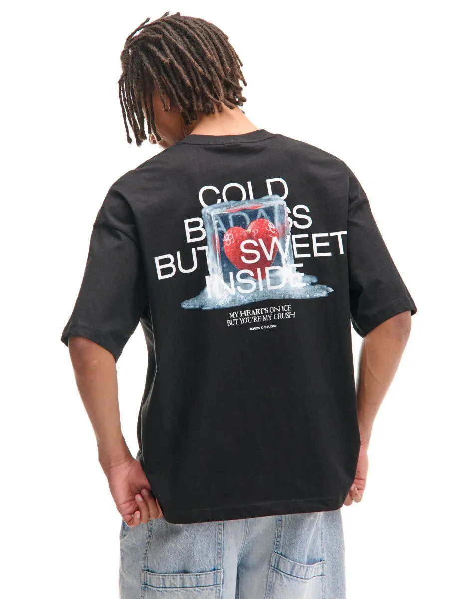 Černé tričko s potiskem