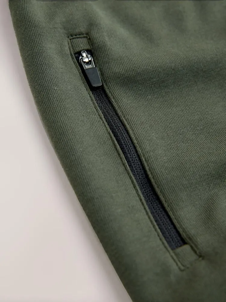 Khaki zelená - Tech Sportovní oblečení Zip Through Mikina s kapucí (3-16yrs)