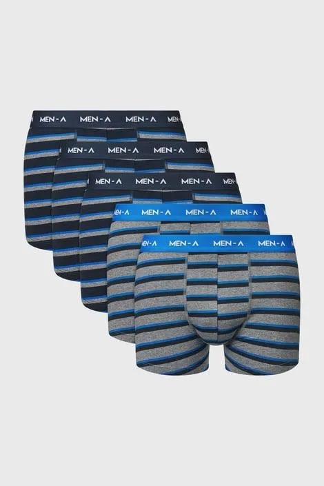 5 PACK boxerek MEN-A - černošedá