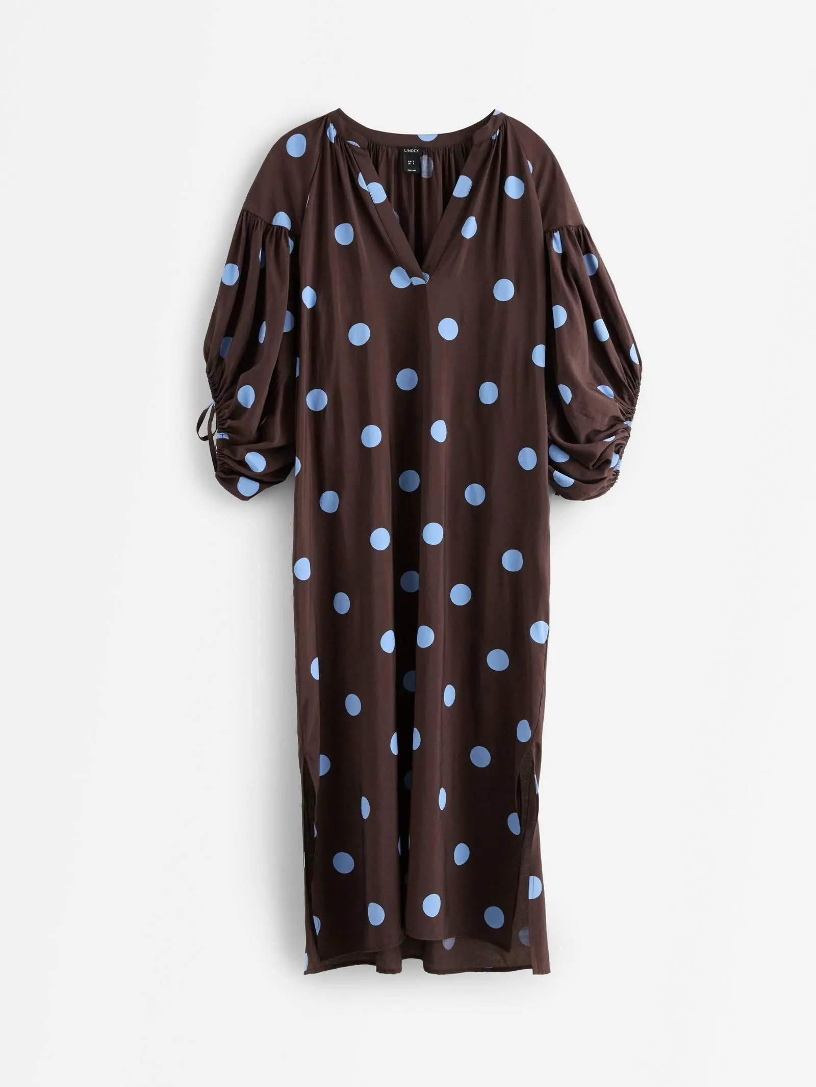 Midi šaty s balonovými rukávy