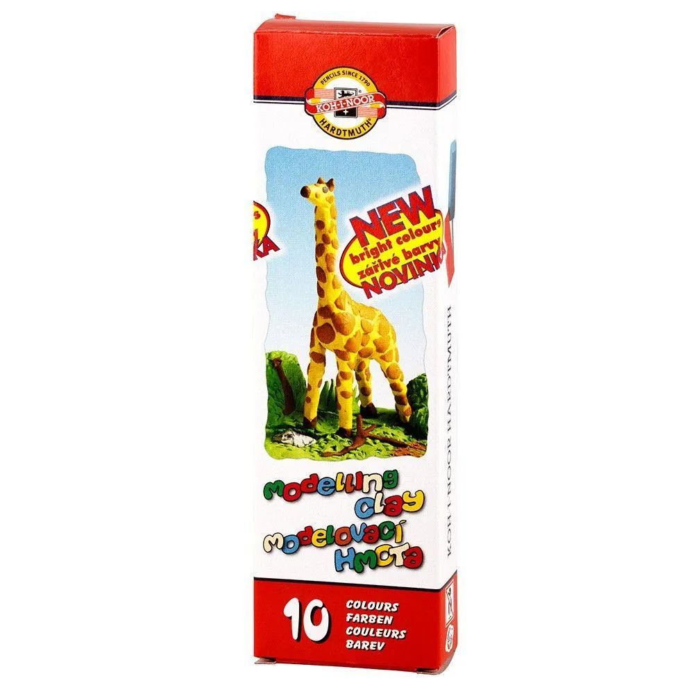 Koh-i-noor Modelína 10 barev 200 g v krabičce Žirafa