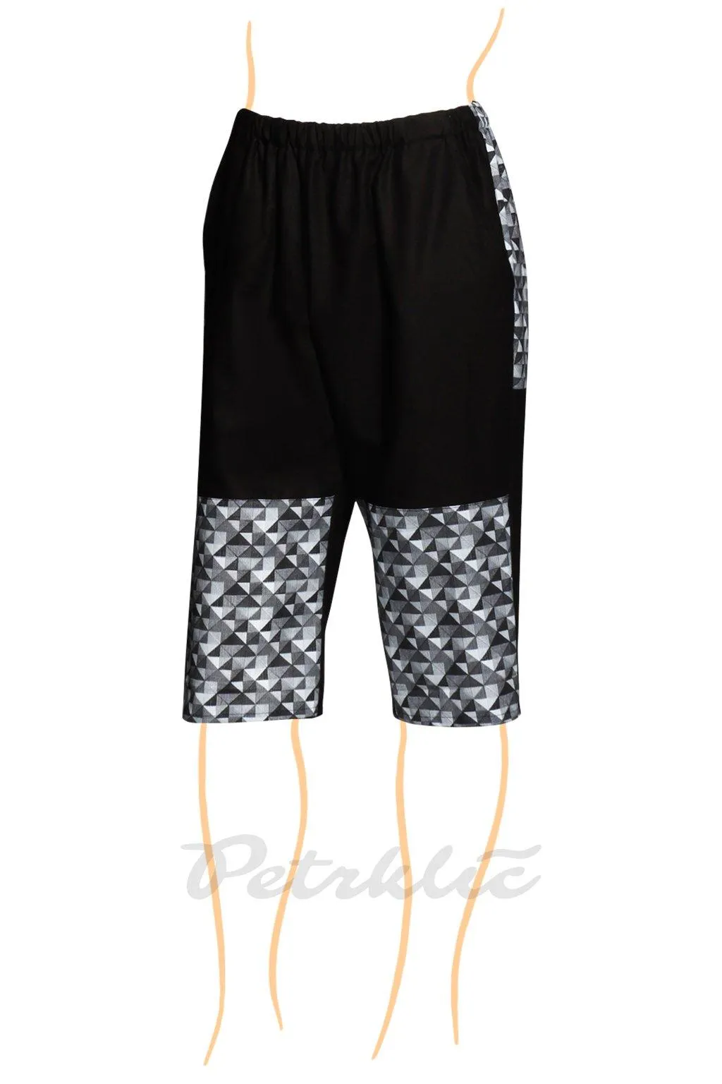 CAPRI kombi s trojúhelníky - plátěné 77 cm