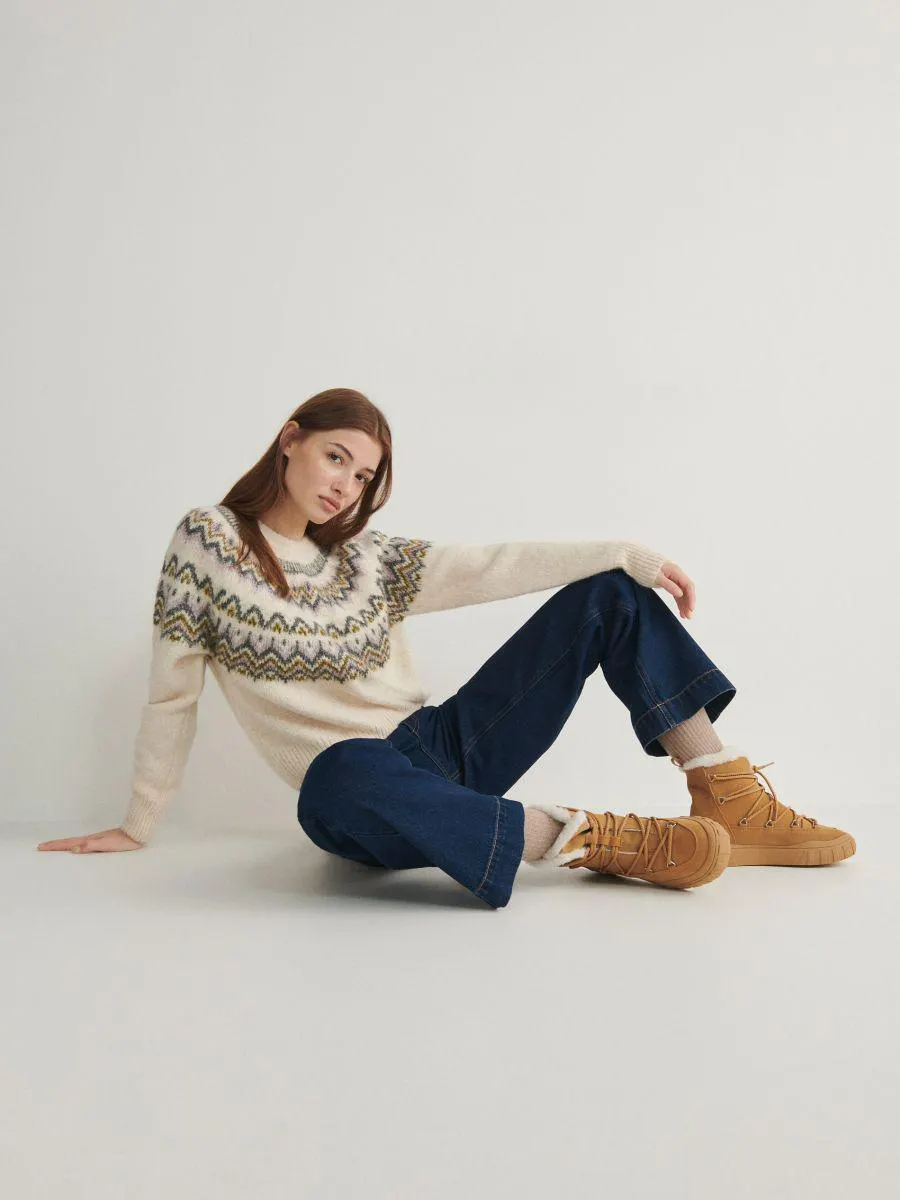 Cizme de zăpadă din piele