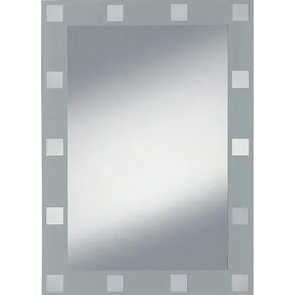 Kristall-Form Zrcadlo se sítotiskem Domino, stříbrné, 70 x 50 cm