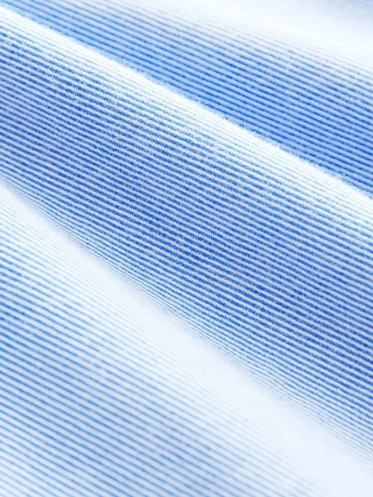 Modrá - Volný 100% bavlna propínací ležérní Dlouhý rukáv Košile