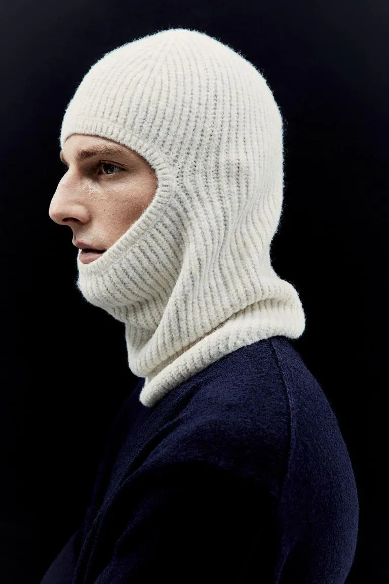 Rib-knit balaclava