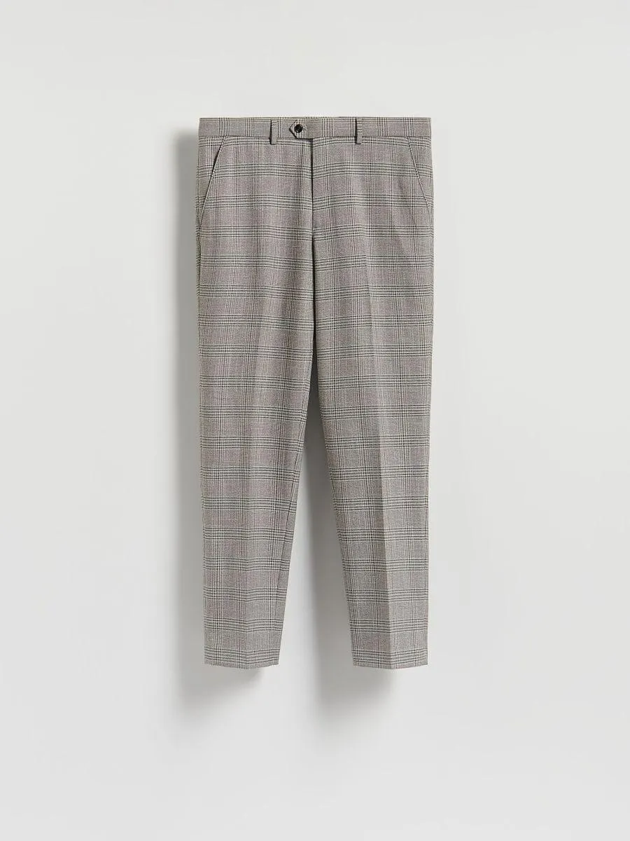 Kostkované kalhoty slim carrot