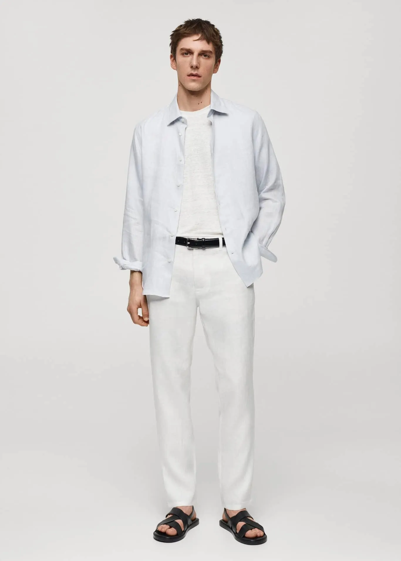 Kalhoty slim fit 100% len