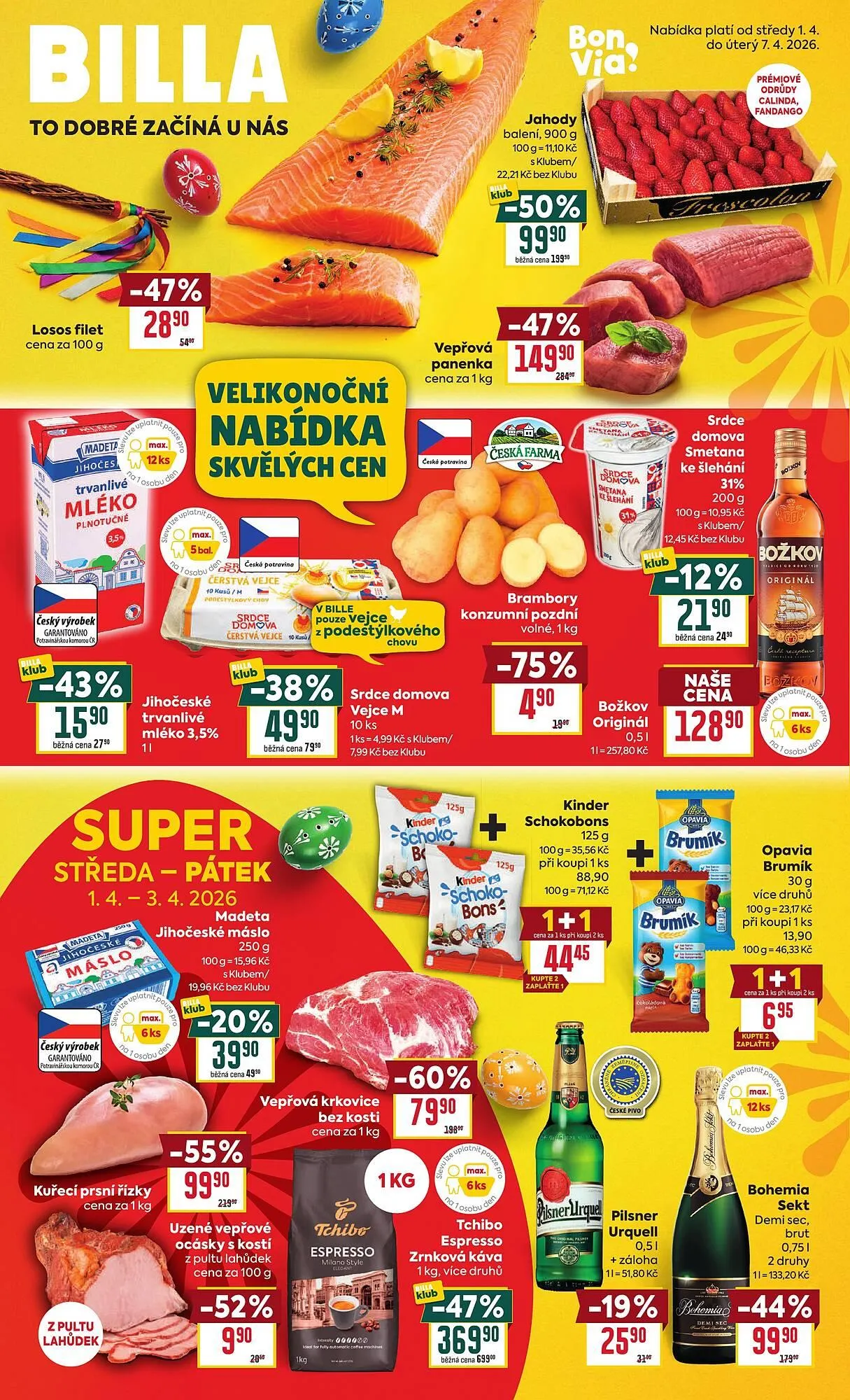 Billa leták - 1. dubna 7. dubna 2026 - Page 1
