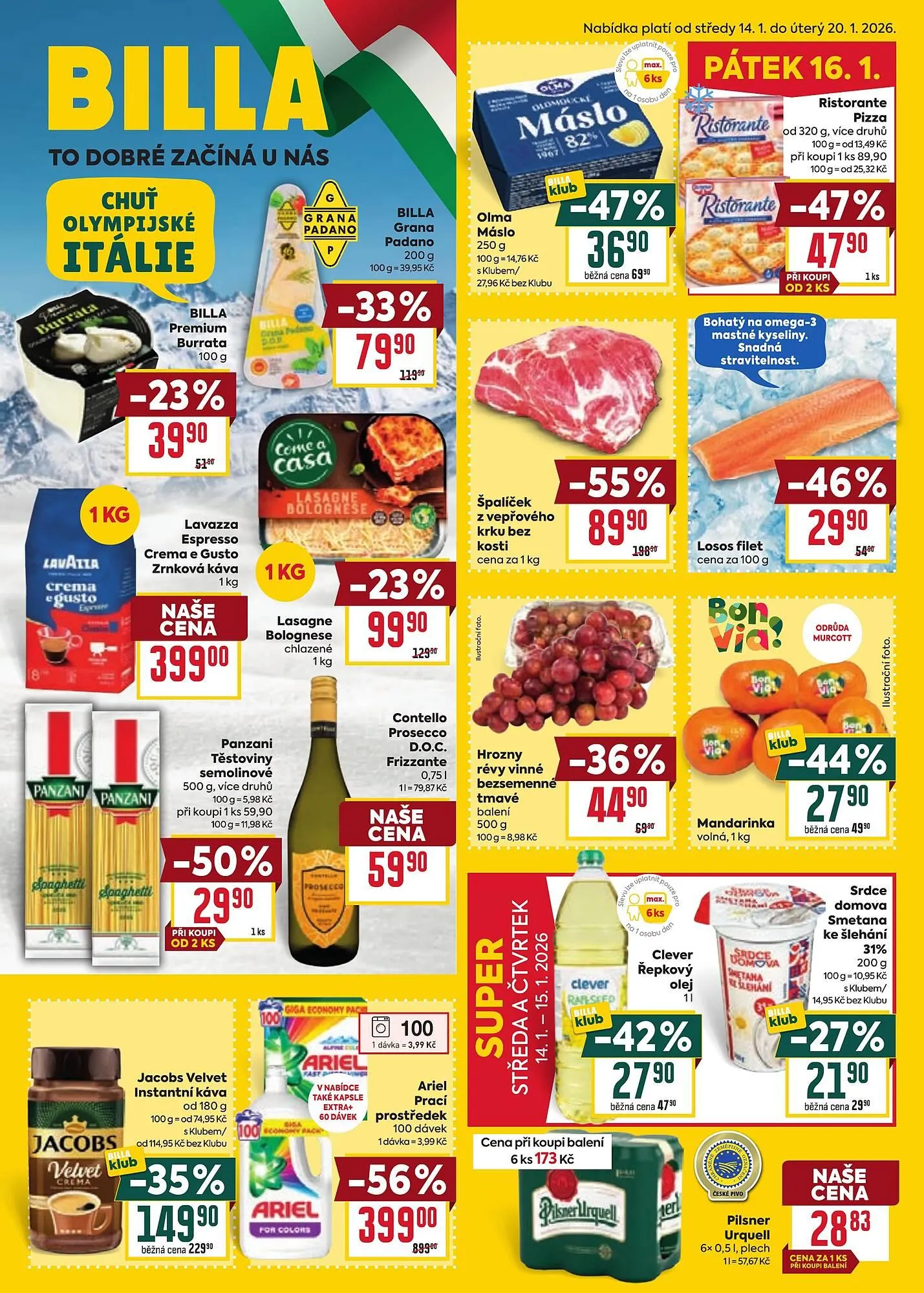 Billa leták - 14. ledna 20. ledna 2026 - Page 1
