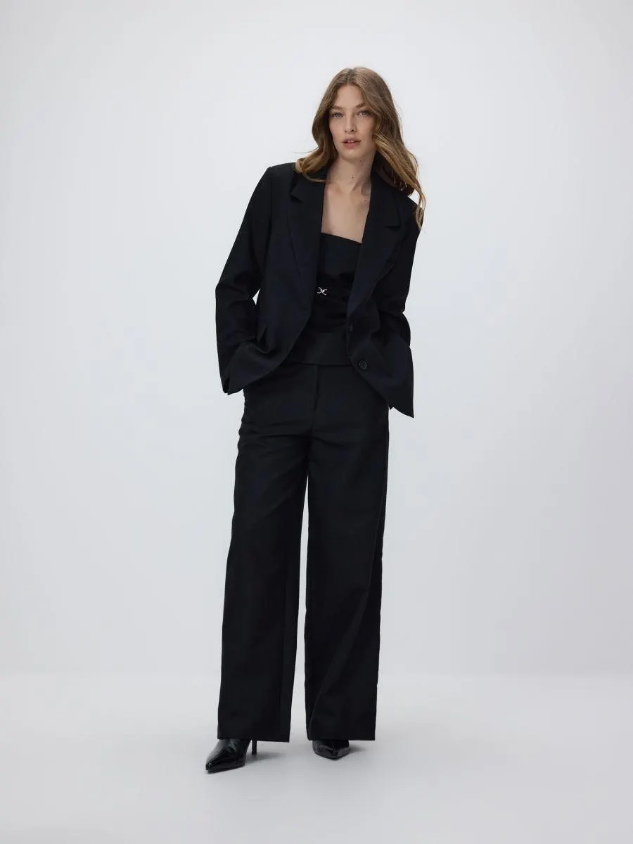 Široké kalhoty s metalizovanou nití