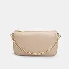 Kožená dámská kabelka se zlatým řetízkem