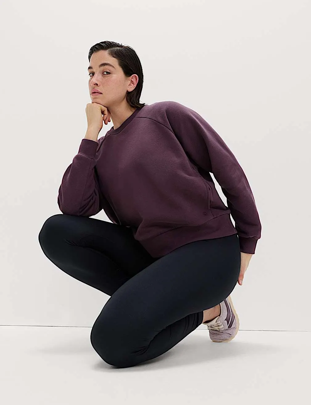 Mikina s výstřihem ke krku s vysokým podílem bavlny