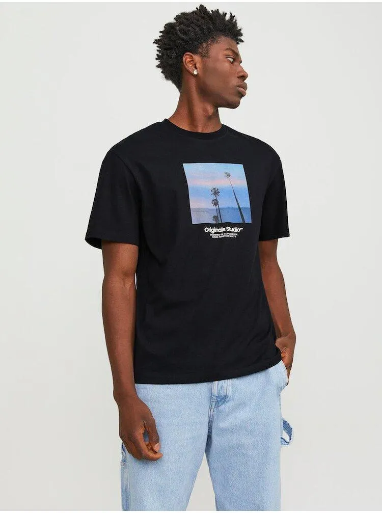 Černé pánské tričko Jack & Jones Vesterbro