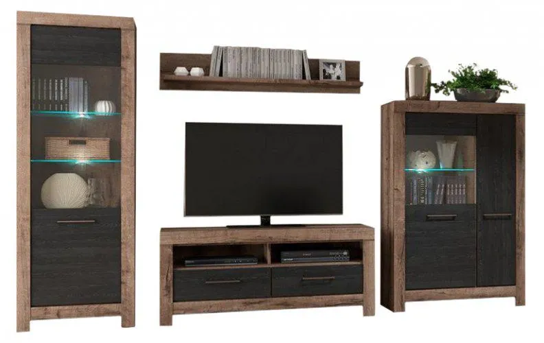 BALIN obývací stěna, dub monastery/dub černý