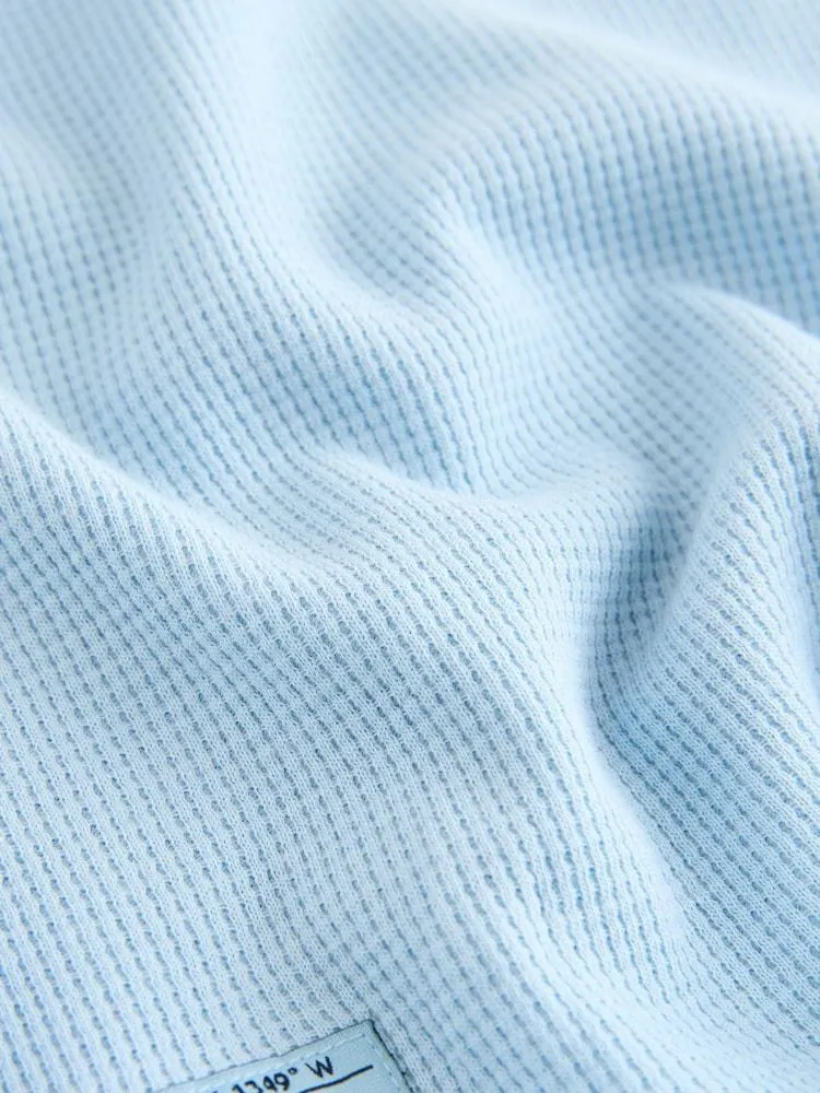 světle modrá - Souprava texturovaného trička s krátkými rukávy a šortek (3-16let)