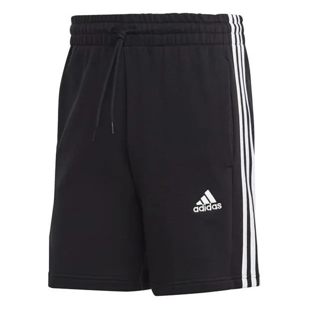 Essentials 3 Stripe Fleece Shorts Mens