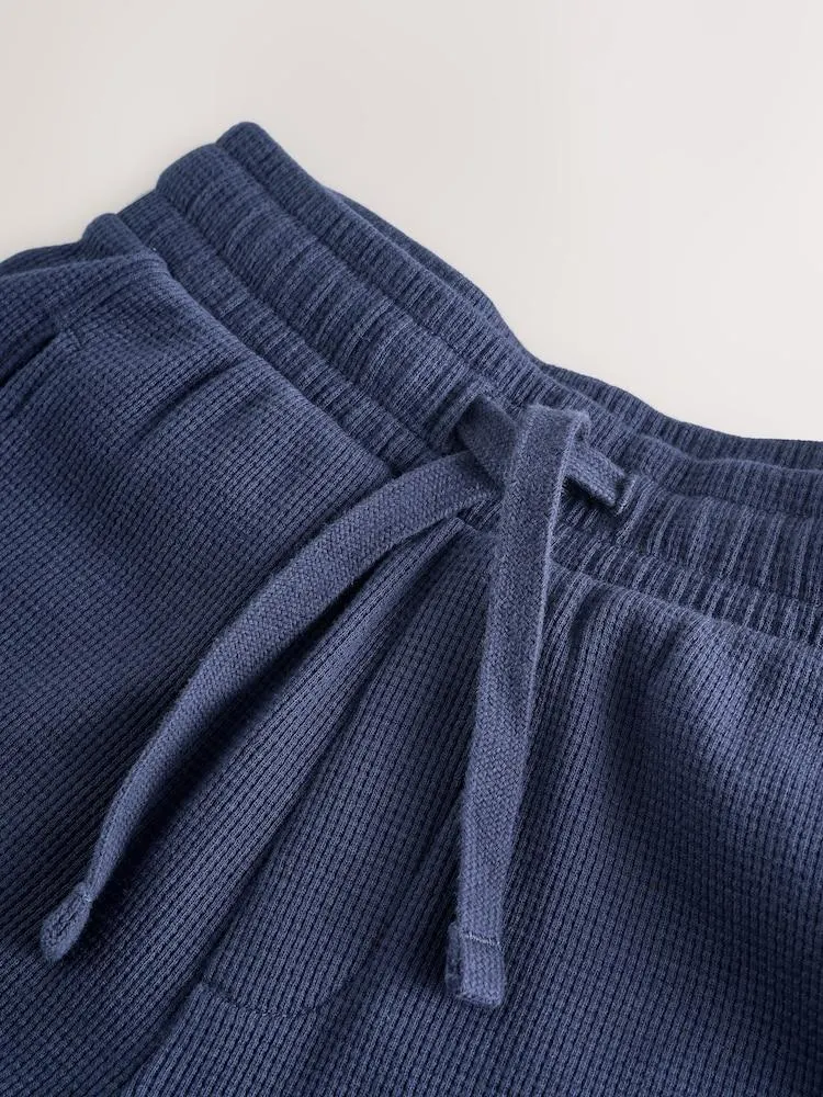 Tmavě modré - Souprava texturovaného trička s krátkými rukávy a šortek (3-16let)